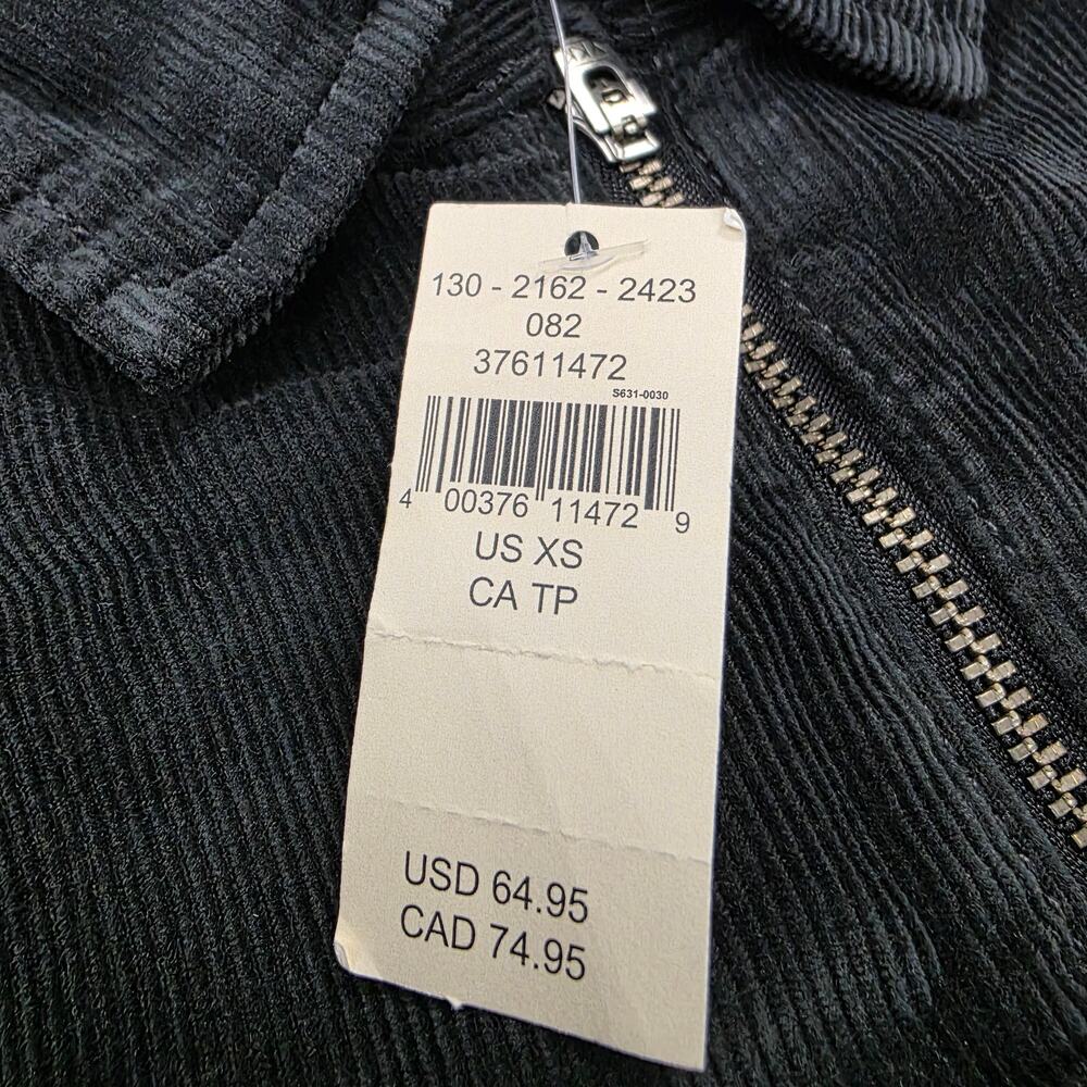 Offline Aerie Shacket Womens XS Black Gray Corduroy 1/2 Zip Utility Oversized - Picture 4 of 16
